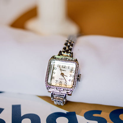 Square Copper Strips Middle Ancient Watch Female