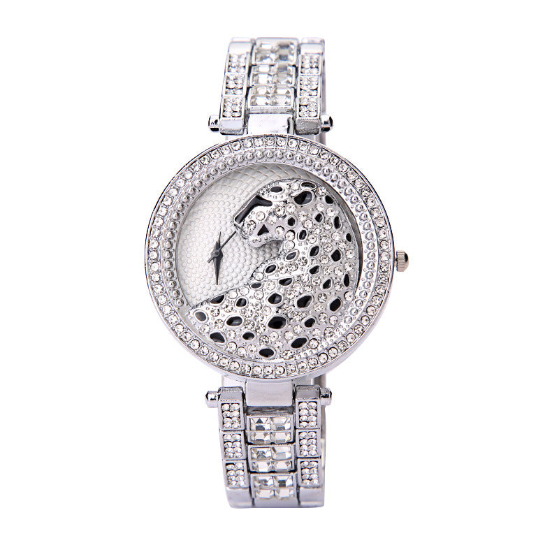 Women's 3D Leopard Print Diamond Watch