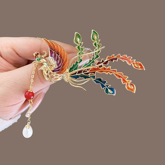 Phoenix Tassel Brooch