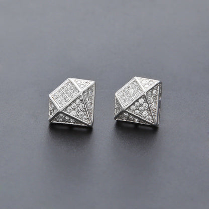 Hip Hop Zircon Stud Earrings