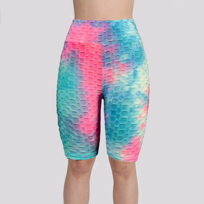 Ink Jacquard Tie-dyed Yoga Fitness Shorts