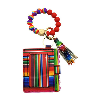 Silicone Beads Bracelet Key Chain Leopard Print