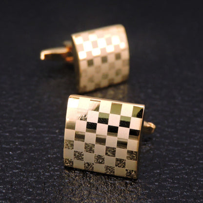 Black Gold Silver Laser Cufflinks