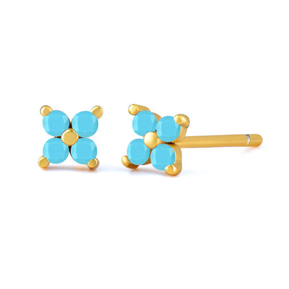 Micro-inlaid Colorful Zircon Earrings Simple