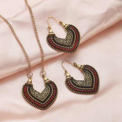Colored Rope Earrings Necklace Set
