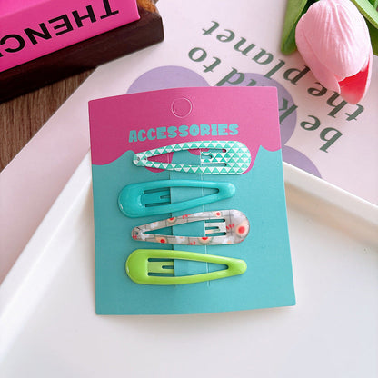 Cute Dripping Printing Candy Color Hair Clip