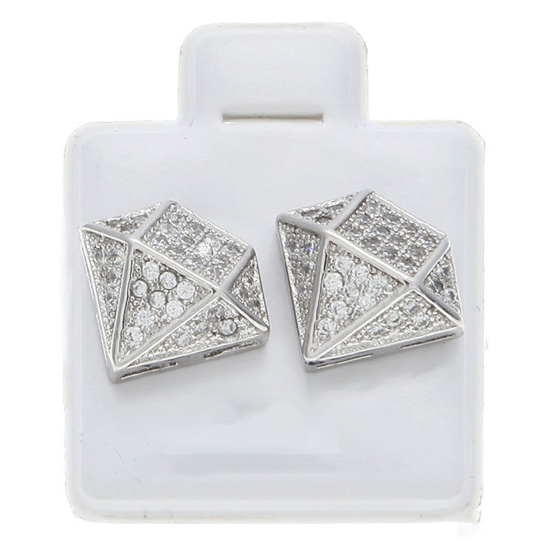Hip Hop Zircon Stud Earrings