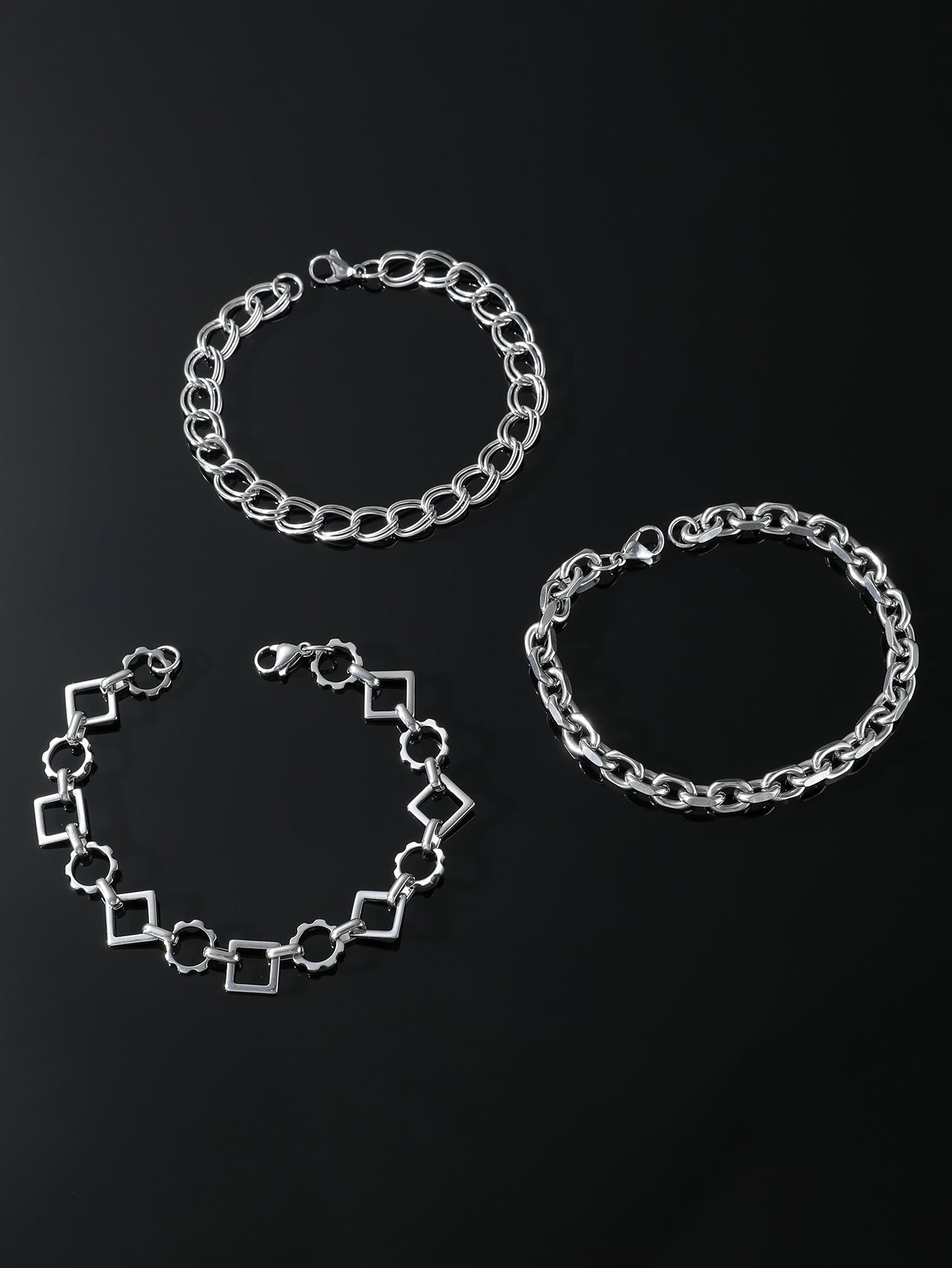 Stainless Steel Sunflower Bracelet Set