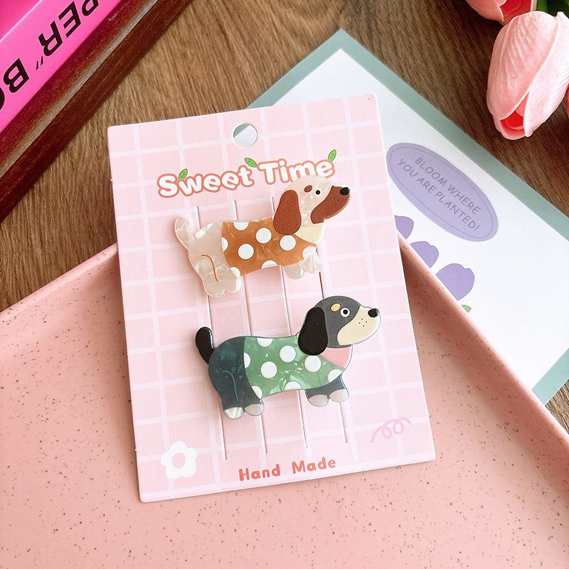 Cute Cartoon Acrylic Cat Barrettes Girl