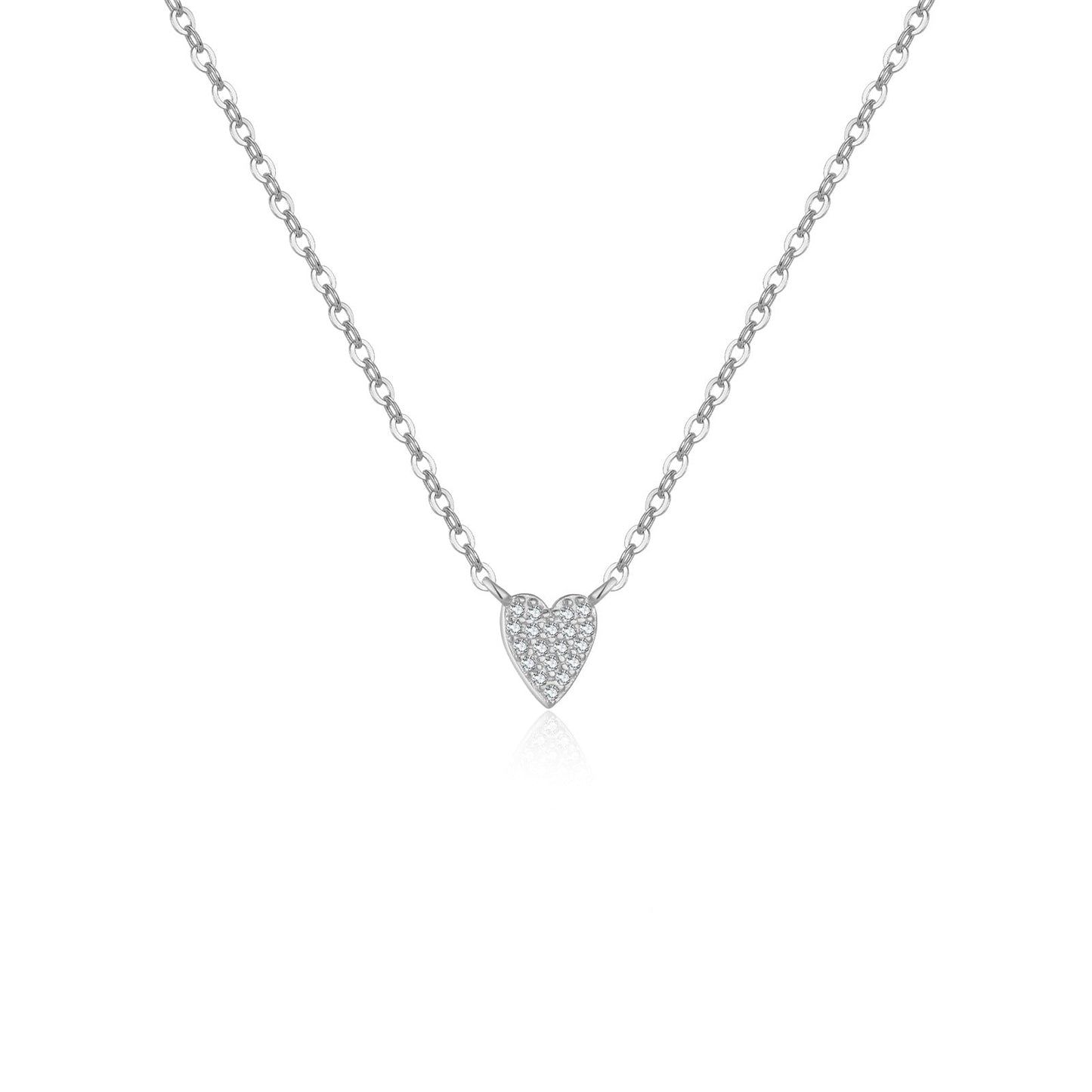 S925 Diamond Heart Pendant Necklace
