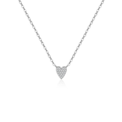 S925 Diamond Heart Pendant Necklace