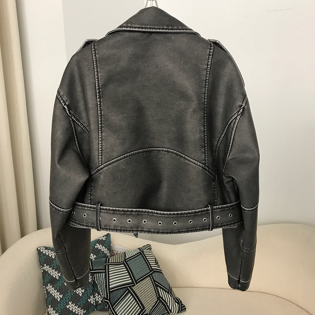 European Style Washed Leather Jacket