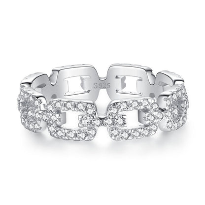 European Full Diamond S925 Sterling Silver Ring