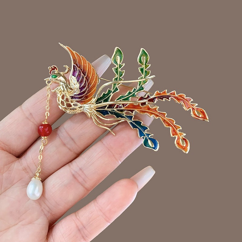 Phoenix Tassel Brooch