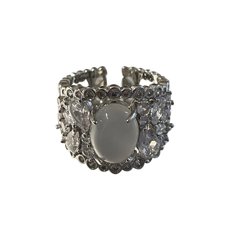 High-grade Zircon Open-end Pearl Ring