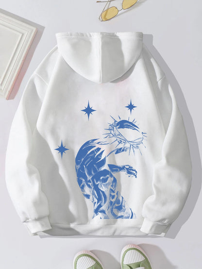 Women's Brushed Hoody Plain Letter Jesus Print