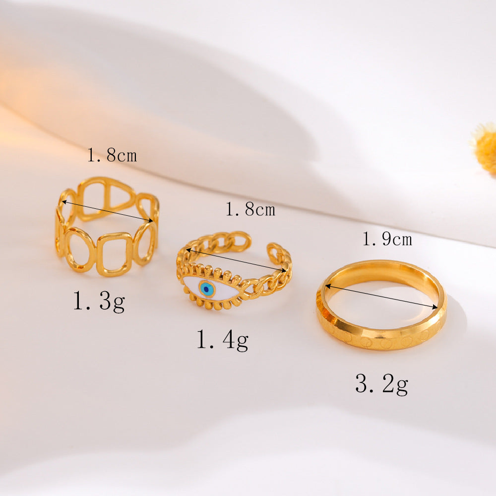 Golden Stainless Steel O-shaped Square Ring Suit