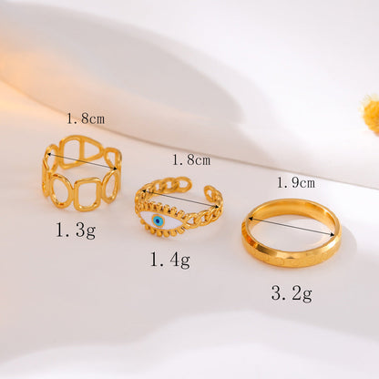 Golden Stainless Steel O-shaped Square Ring Suit