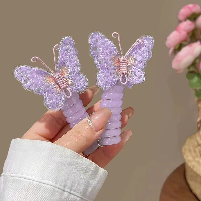 Embroidered Butterfly Hair Ring