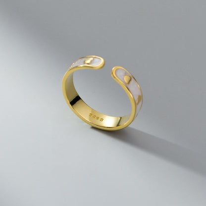 Fashion Epoxy Love Heart-shaped Ring Women