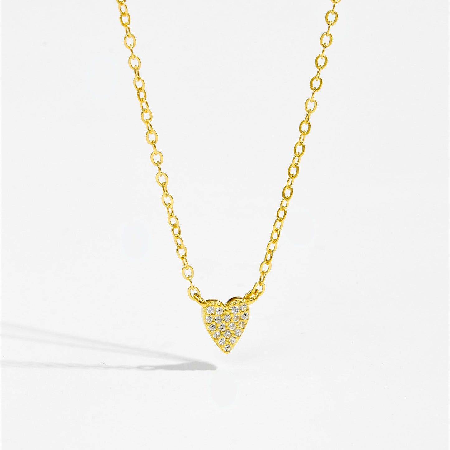 S925 Diamond Heart Pendant Necklace