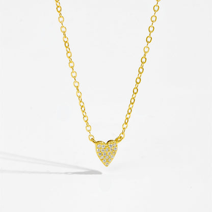 S925 Diamond Heart Pendant Necklace