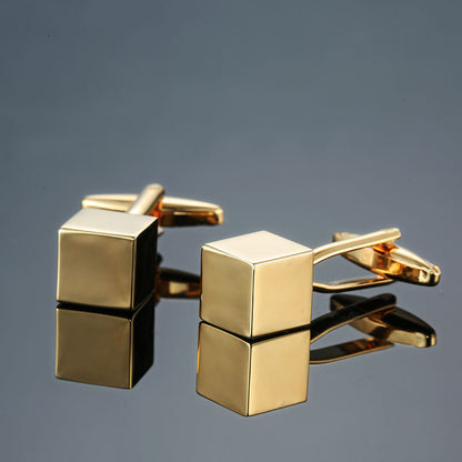 Black Gold Silver Laser Cufflinks