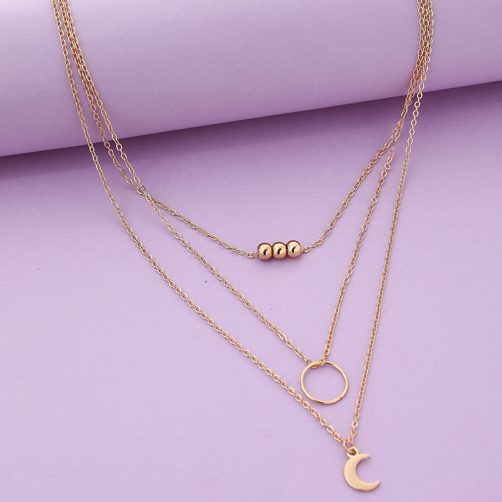 Multi-layer Twin Necklace Women's Small Vertical Stripes