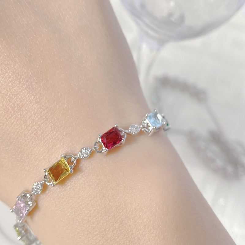 Platinum Plated Crystal Gem Bracelet