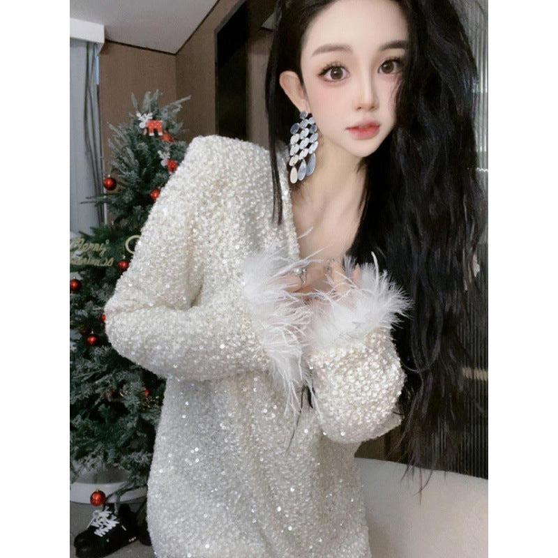 Fashion All-matching Sophisticated Type Dress Female Winter