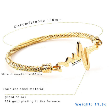 European And American Stainless Steel ECG Bracelet For Women