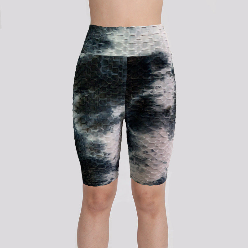 Ink Jacquard Tie-dyed Yoga Fitness Shorts