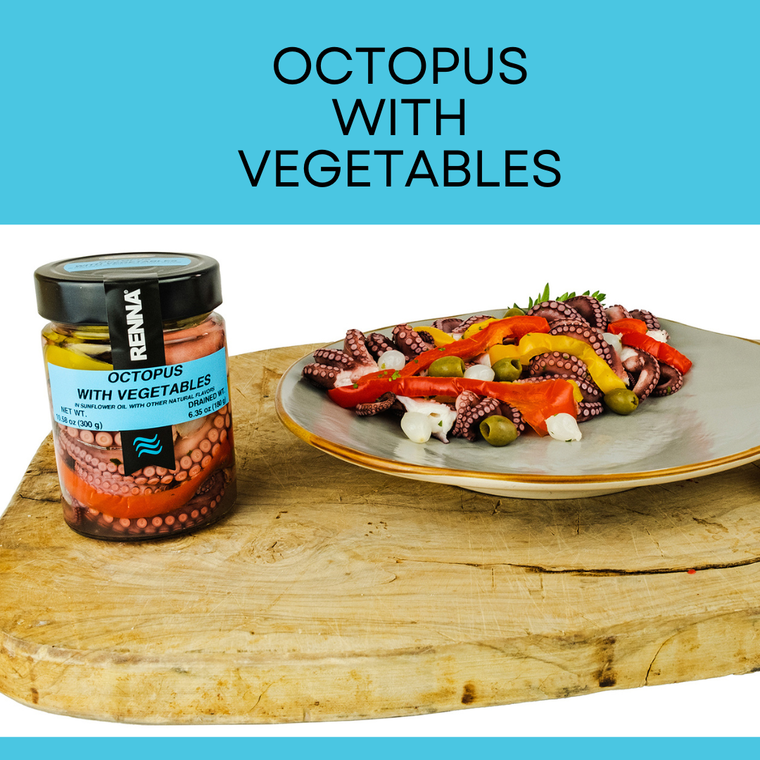 SALE! Renna, Octopus With Vegetables preserved in oil, 10.58oz