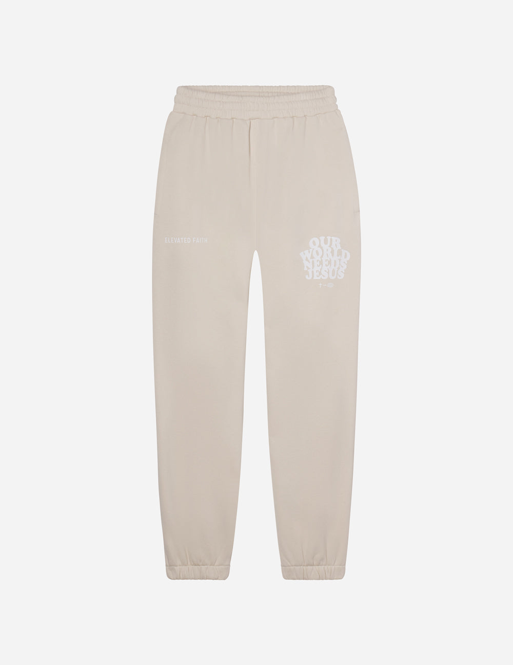 Our World Needs Jesus Beige Unisex Sweatpant