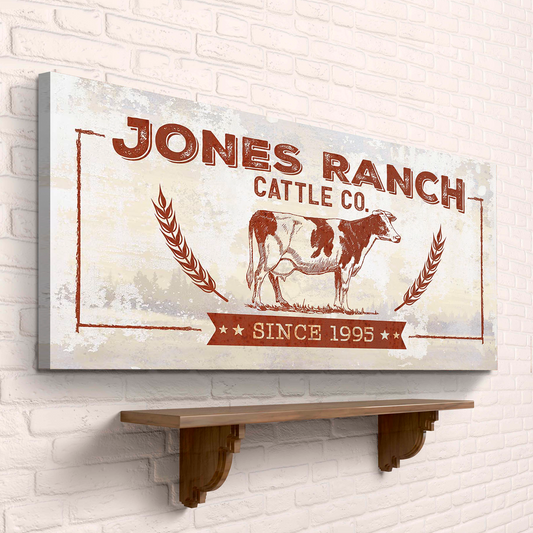 Ranch Cattle Co Rustic Sign