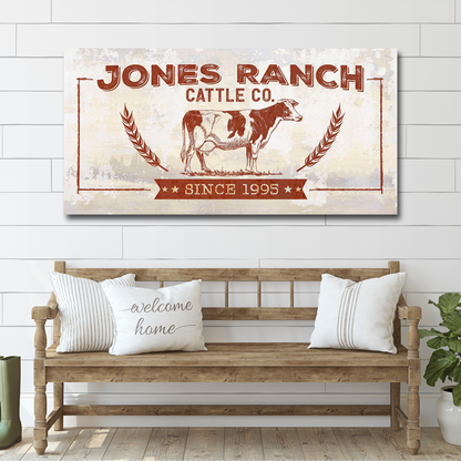 Ranch Cattle Co Rustic Sign