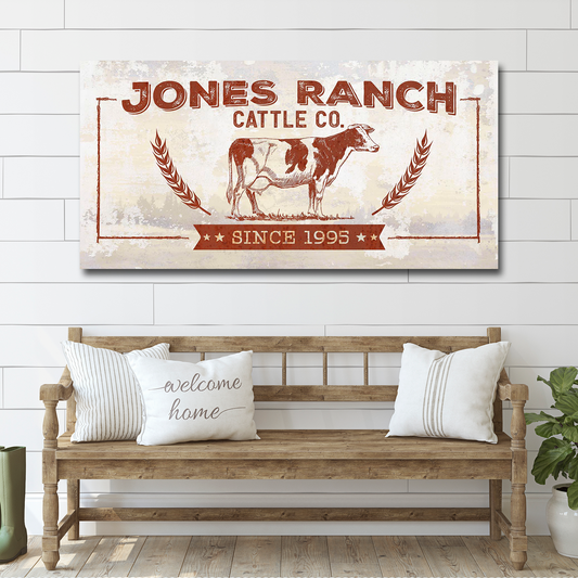 Ranch Cattle Co Rustic Sign