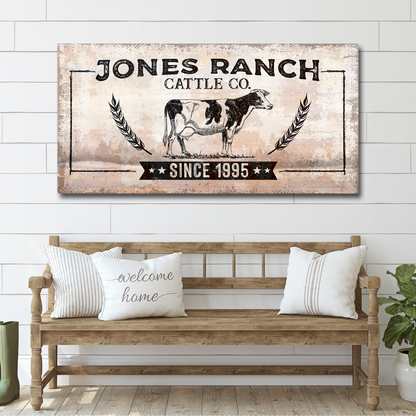 Ranch Cattle Co Rustic Sign