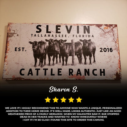 Personalized Cattle Ranch Rustic Sign II