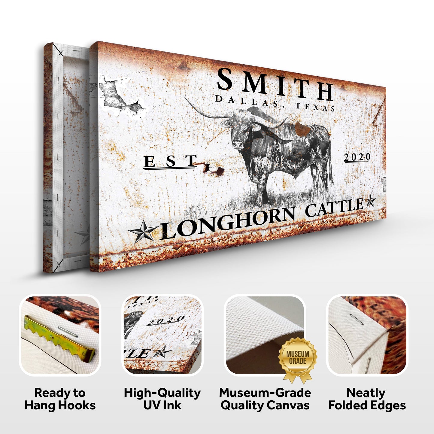 Longhorn Rustic Cattle Sign III