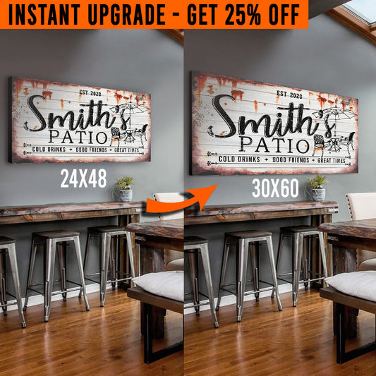 Upgrade Your 48x24 Inches 'Family Patio' (Style 2) Canvas To 60x30 Inches