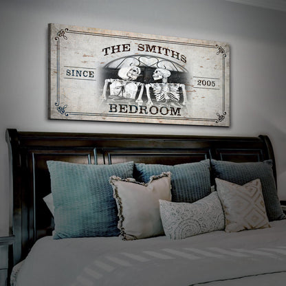 Personalized Skeleton Bedroom Sign - Gothic Art For Bedroom