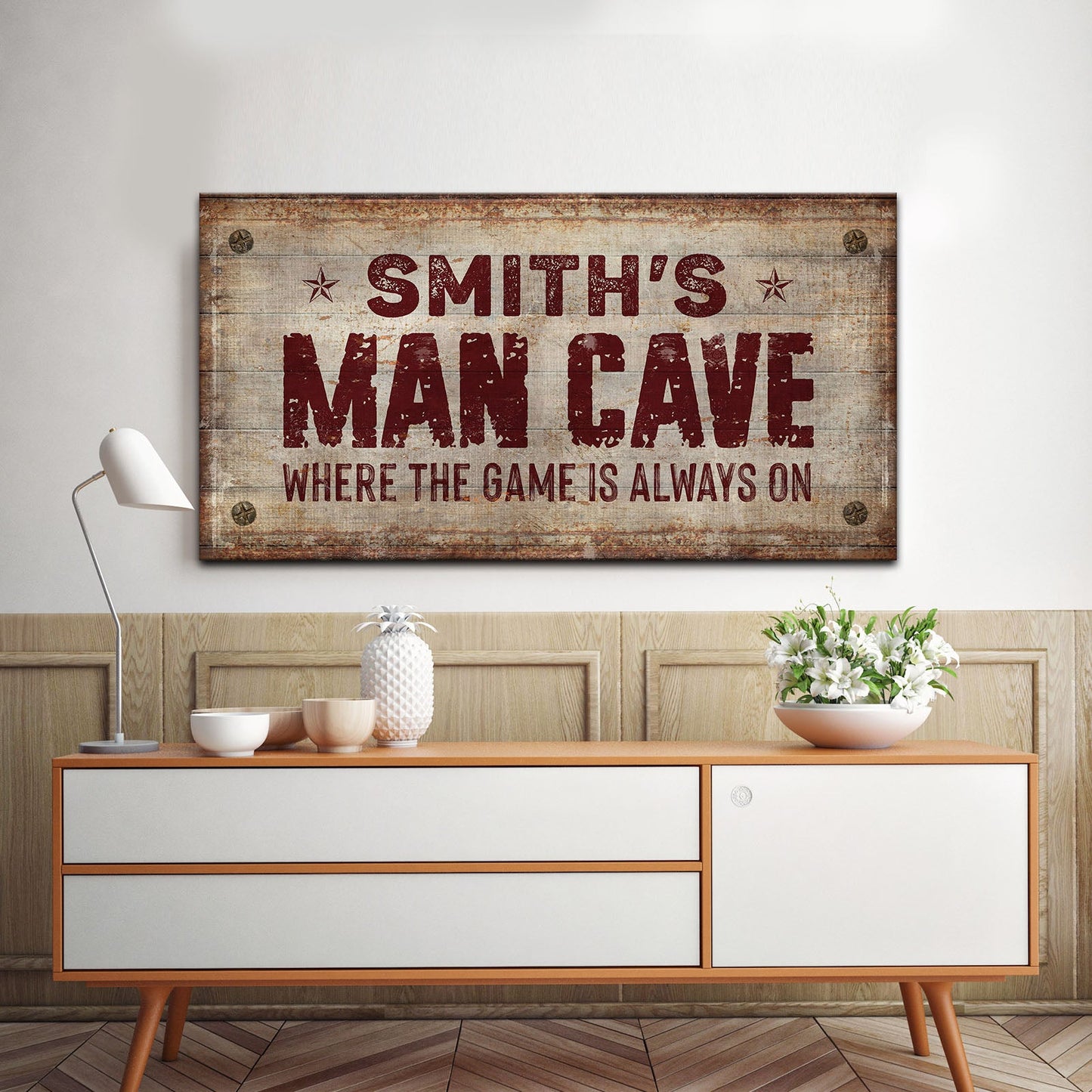 Where the Game is Always On Man Cave Sign