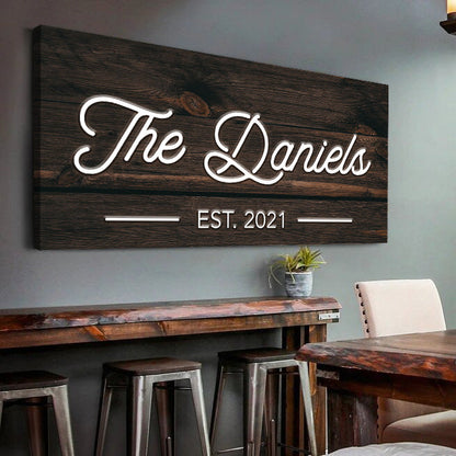 Wooden Family Name Sign