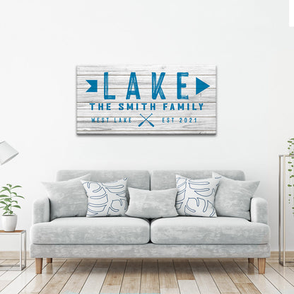 Wooden Lake Arrow Sign