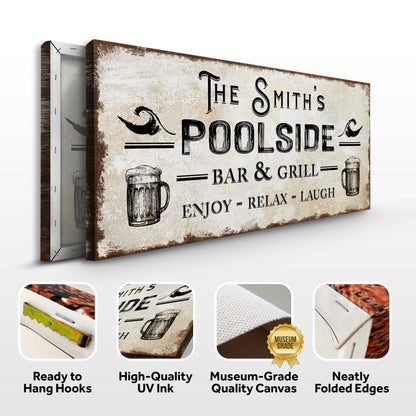 Personalized Poolside Bar And Grill Sign