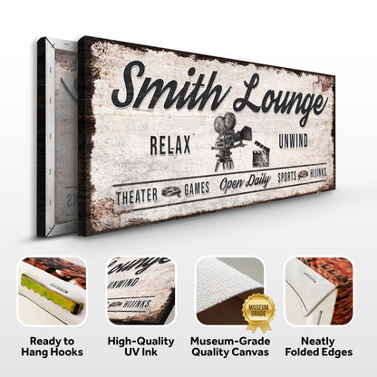 Relax Unwind Theatre Lounge Sign