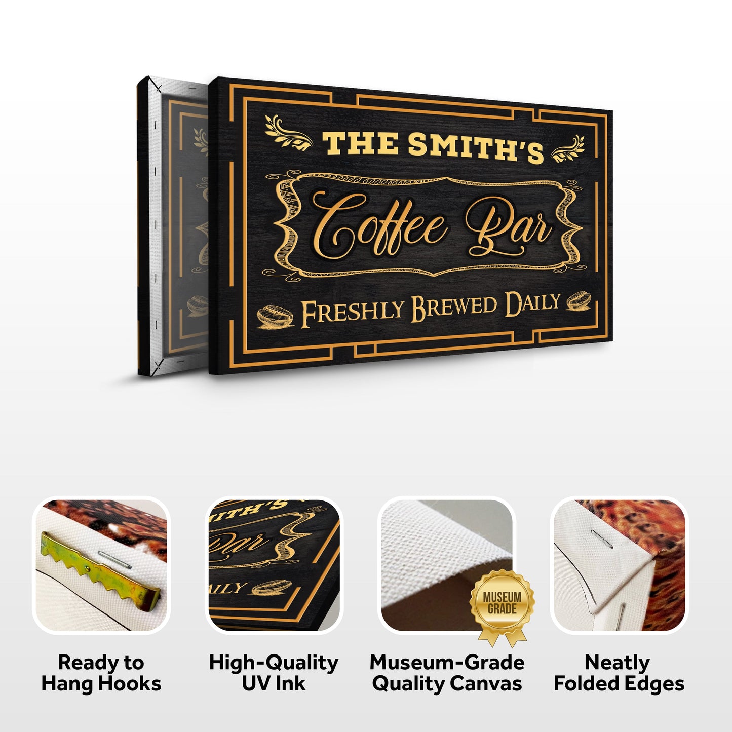 Coffee Bar Freshly Brewed Daily Sign