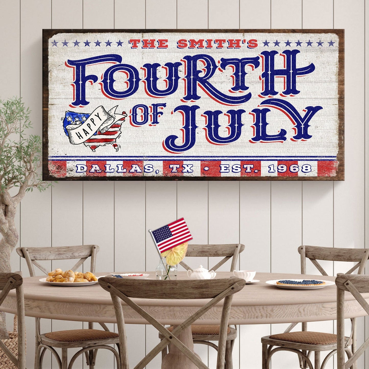 4th of July Personalized Welcome Sign