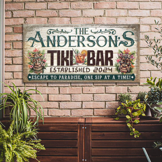Personalized Tiki Bar Sign III